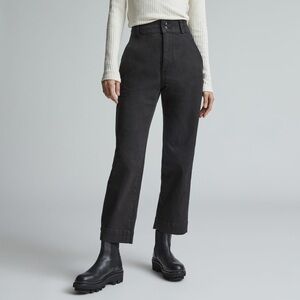 Everlane High Rise Straight Leg Crop Pant in Black Size 2 2P $98 Retail Sold Out